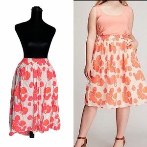 Lane Bryant pink rose floral skirt